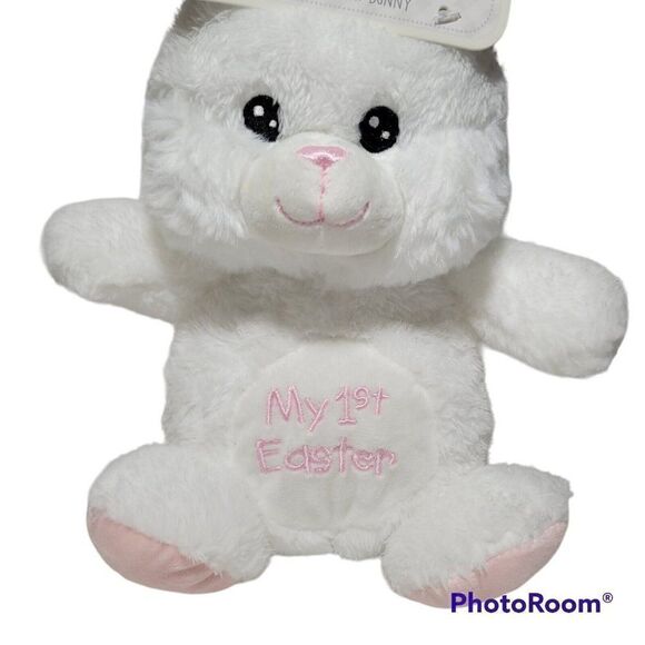 Kelly Baby My 1st Easter Bunny Rattle Baby Plush Toy Lovey Soft Rabbit Pink NWT - Picture 2 of 12
